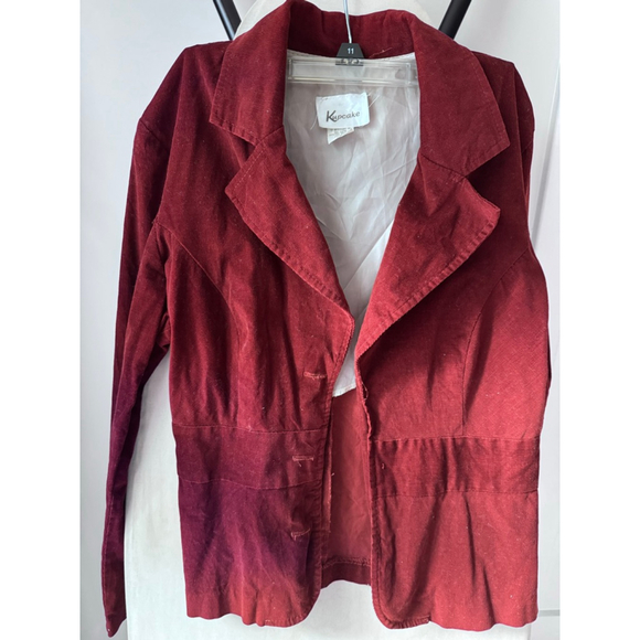 Women's Kupcake Red Corduroy Blazer Size S - Picture 3 of 7